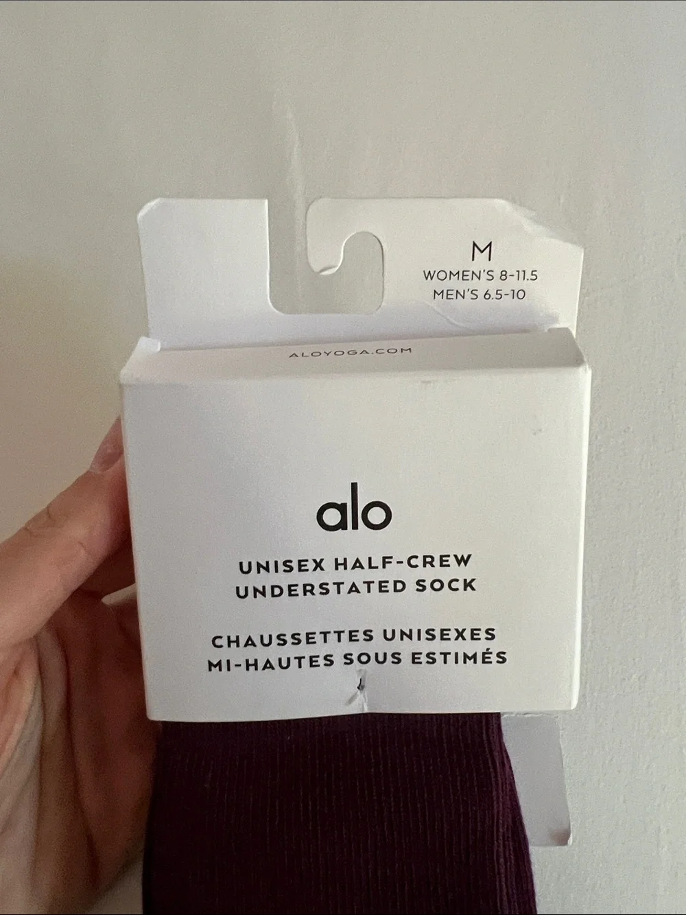 ALO Yoga Half-Crew Socks in Deep Burgundy